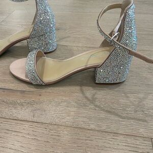 Betsey Johnson Silver Glitter Heels